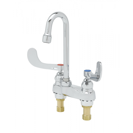 Medical Fct, 4" Deck Mt, Swivel/Rigid Gooseneck, 2.2 GPM Aerator, 4" Handles