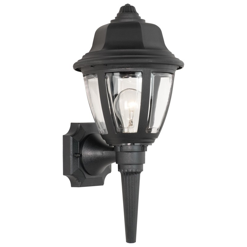 1-light Outdoor Wall Lantern in Black finish