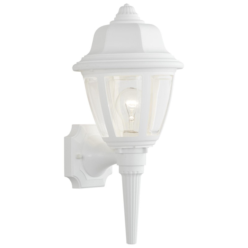 1-light Outdoor Wall Lantern in Matte White finish