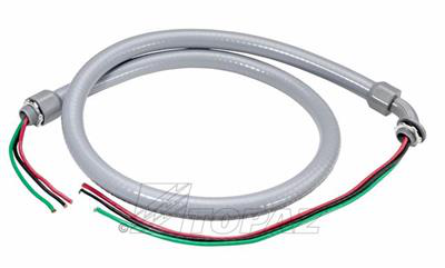 Product image for Topaz Corp ACW11 1/2 Inch x 6 Foot 10 AWG Stranded THNN Non-Metallic AC Whip