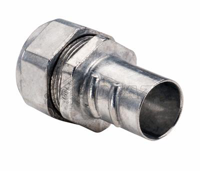 Product image for Topaz Corp 131 1/2 Inch Screw-In x Compression Die-Cast Zinc EMT to Flexible Metallic Conduit Combination Coupling