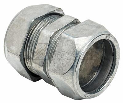 Product image for Topaz Corp 664 1-1/4 Inch Die-Cast Zinc Compression EMT Coupling