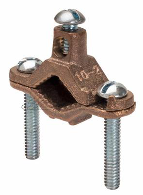 Product image for Topaz Corp 626B 10 to 2 AWG 1-1/4 to 2 Inch Bronze Bare Wire Ground Clamp