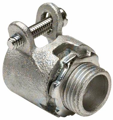 Product image for Topaz Corp 154M 1-1/4 Inch Malleable Iron Squeeze Type Straight Flexible Metallic Conduit Connector