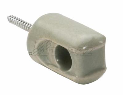 Product image for Topaz Corp 1001 1-11/16 Inch Porcelain/Steel Light Duty Wireholder with Lag Screw