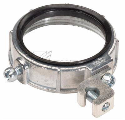 Product image for Topaz Corp 336 2 Inch Die-Cast Zinc Rigid/IMC Insulated Grounding Bushing with Aluminum Lay-In Lug