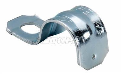 Product image for Topaz Corp 514 1-1/4 Inch Zinc Plated Steel 1-Hole EMT Snap-On Strap