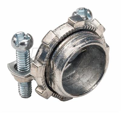 Product image for Topaz Corp 120 1/2 Inch Die-Cast Zinc Clamp Type 3/8 Inch Non-Metallic Cable Connector