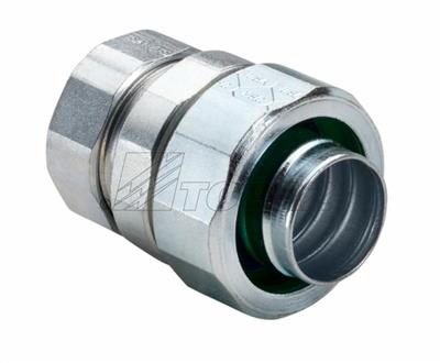 Product image for Topaz Corp 273 1 Inch Compression Zinc Plated Steel EMT to Liquidtight Conduit Coupling