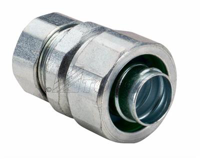 Product image for Topaz Corp 271 1/2 Inch Compression Zinc Plated Steel EMT to Liquidtight Conduit Coupling