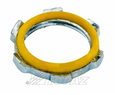 Product image for Topaz Corp 715 1-1/2 Inch Zinc Plated Steel PVC Gasketed Sealing Locknut