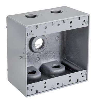 WDB2550 - 1/2" 5 Hole Double Gang Deep Weatherproof Box