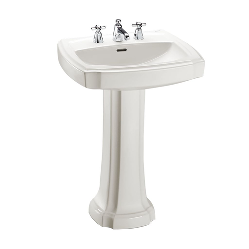 Guinevere® Pedestal Lavatory - Colonial White - Faucet Mount: Single Hole Mount