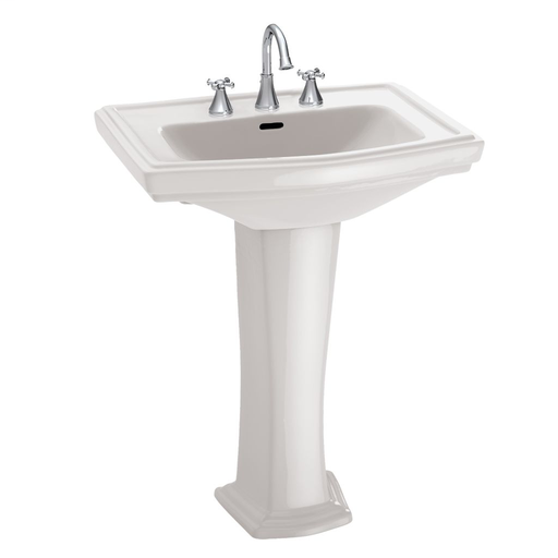 Clayton® Pedestal Lavatory - Colonial White - Faucet Mount: 4 Inch Mount