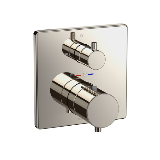 Thermostatic Mixing Valve with Volume Control Trim - Square - Polished Nickel