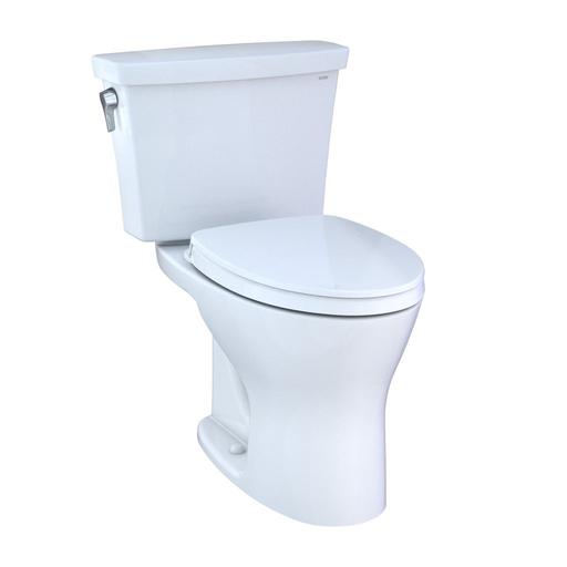 Drake® Two-Piece Transitional Toilet, 1.28 GPF & 0.8 GPF Elongated Bowl - Universal Height - Colonial White