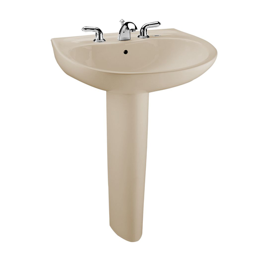 Prominence® Pedestal Lavatory - Bone - Faucet Mount: Single Hole Mount