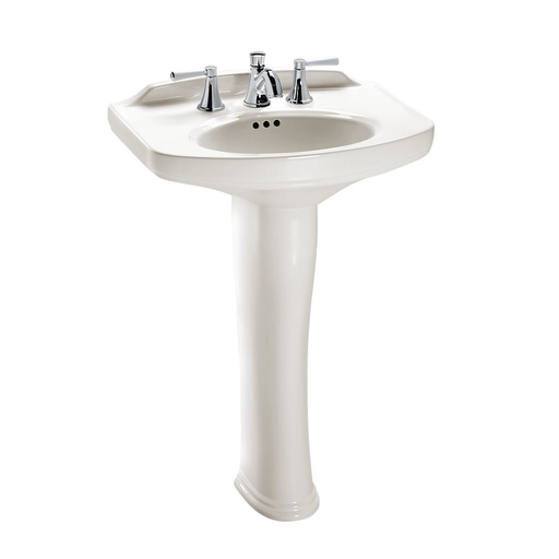 Dartmouth Pedestal Lavatory - Colonial White - Faucet Mount: Single Hole Mount