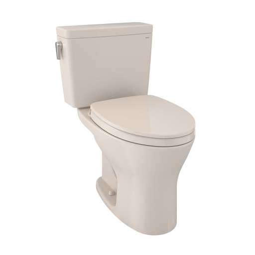 Drake® Two-Piece Toilet, 1.0 GPF & 0.8 GPF Elongated Bowl - Universal Height - Sedona Beige - Trip Lever Position: Left hand Lever