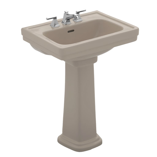 Promenade® Pedestal Lavatory - Bone - Faucet Mount: Single Hole Mount