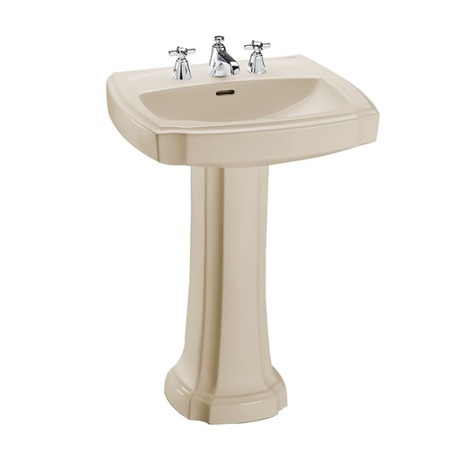 Guinevere® Pedestal Lavatory - Bone - Faucet Mount: 8 Inch Mount