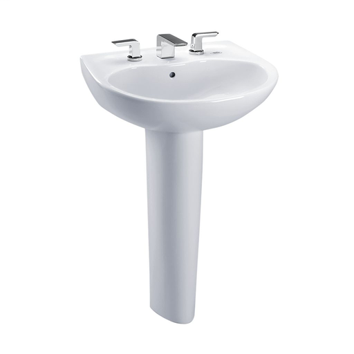 Supreme® Pedestal Lavatory - Cotton - Faucet Mount: 4 Inch Mount