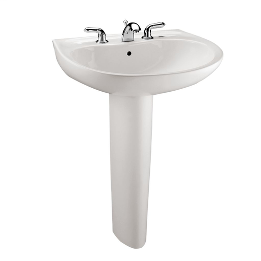 Prominence® Pedestal Lavatory - Colonial White - Faucet Mount: 8 Inch Mount