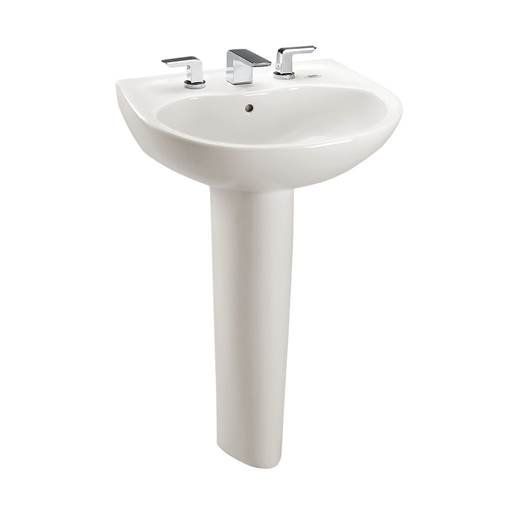 Supreme® Pedestal Lavatory - Colonial White - Faucet Mount: 4 Inch Mount