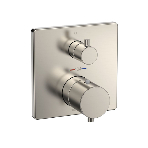 Thermostatic Mixing Valve with Volume Control Trim - Square - Brushed Nickel