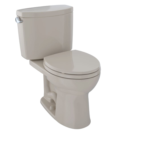Drake® II Two-Piece Toilet, Round Bowl, 1.28 GPF - Bone - Trip Lever Position: Left hand Lever
