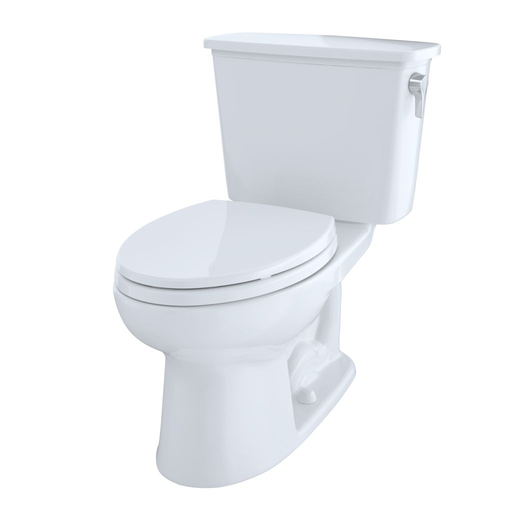 Eco Drake® Transitional Two-Piece Toilet, 1.28 GPF, 10" Rough-In, Elongated Bowl - Cotton - Trip Lever Position: Right Hand Lever