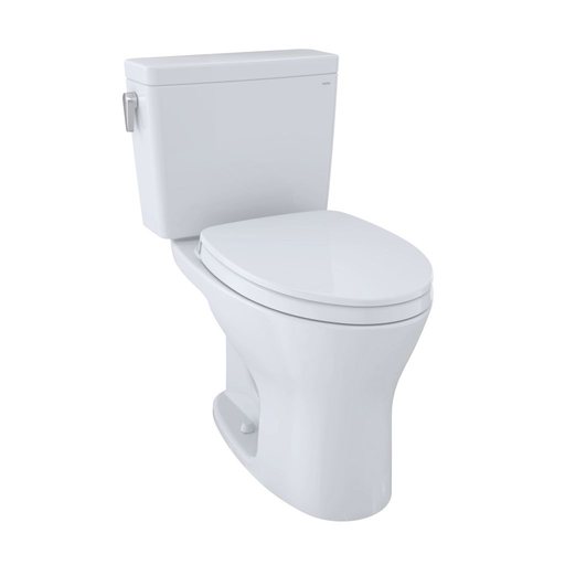 Drake® Two-Piece Toilet, 1.28 GPF & 0.8 GPF Elongated Bowl - Cotton - Trip Lever Position: Left hand Lever