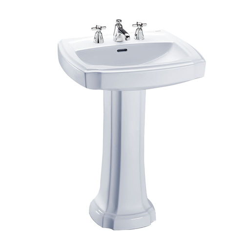 Guinevere® Pedestal Lavatory - Cotton - Faucet Mount: Single Hole Mount