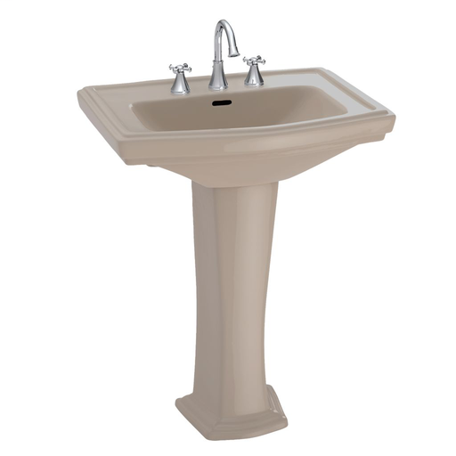 Clayton® Pedestal Lavatory - Bone - Faucet Mount: 4 Inch Mount