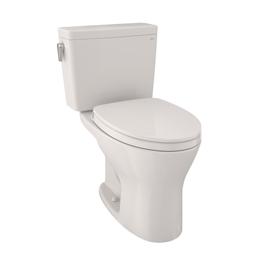 Drake® Two-Piece Toilet, 1.28 GPF & 0.8 GPF Elongated Bowl - Universal Height - Colonial White - Trip Lever Position: Left hand Lever