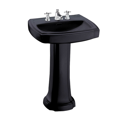Guinevere® Pedestal Lavatory - Ebony - Faucet Mount: 8 Inch Mount