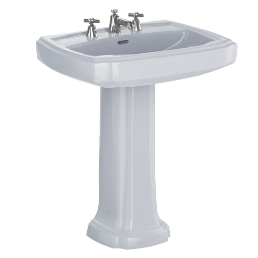 Guinevere® 27" Pedestal Lavatory - Cotton - Faucet Mount: Single Hole Mount