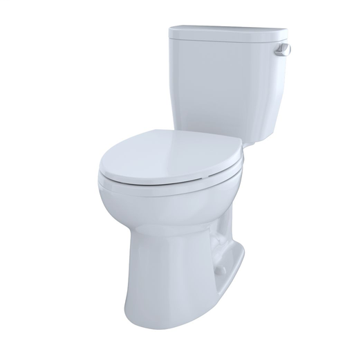 Entrada™ Close Coupled Elongated Toilet 1.28GPF - Cotton - Trip Lever Position: Right Hand Lever