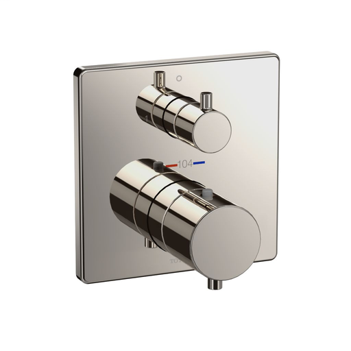 Thermostatic Mixing Valve with Two-way Diverter Trim - Square - Polished Nickel