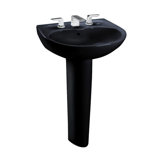 Supreme® Pedestal Lavatory - Ebony - Faucet Mount: 4 Inch Mount