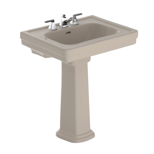 Promenade® Pedestal Lavatory - Bone - Faucet Mount: 8 Inch Mount