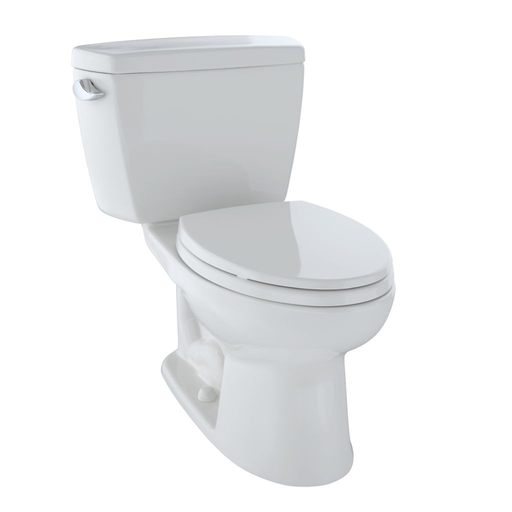 Eco Drake® Two-Piece Toilet, 1.28 GPF, Elongated Bowl - Colonial White - Trip Lever Position: Left hand Lever
