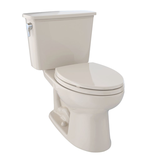 Eco Drake® Transitional Two-Piece Toilet, 1.28 GPF, Elongated Bowl - Bone - Trip Lever Position: Left hand Lever