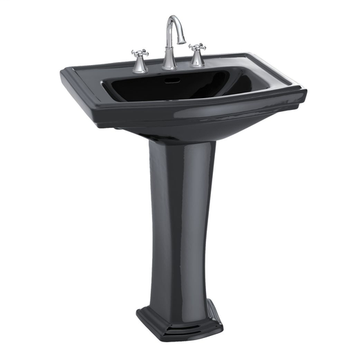 Clayton® Pedestal Lavatory - Ebony - Faucet Mount: 4 Inch Mount