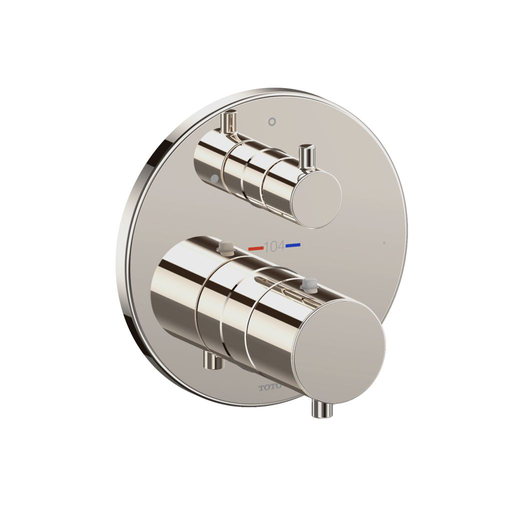 Thermostatic Mixing Valve with Volume Control Trim - Round - Polished Nickel