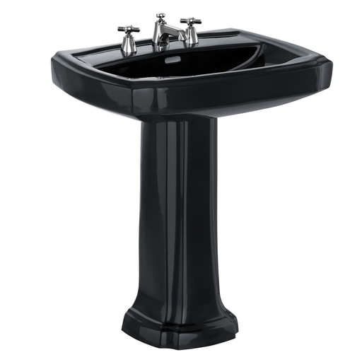 Guinevere® 27" Pedestal Lavatory - Ebony - Faucet Mount: 8 Inch Mount