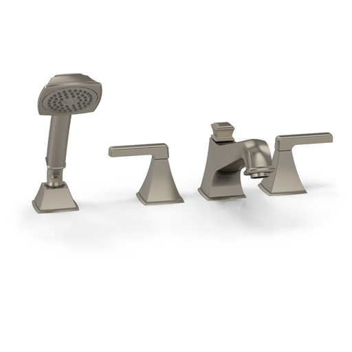 Connelly® Four-Hole Roman Tub Filler with Handshower - Brushed Nickel