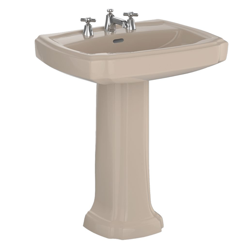 Guinevere® 27" Pedestal Lavatory - Bone - Faucet Mount: 8 Inch Mount