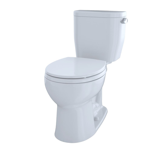 Entrada™ Close Coupled Round Toilet 1.28GPF - Cotton - Trip Lever Position: Right Hand Lever