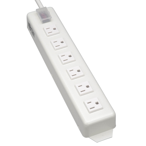 Power It! Power Strip with 6 Right Angle Outlets, 15-ft. Cord, Transparent Switch Cover